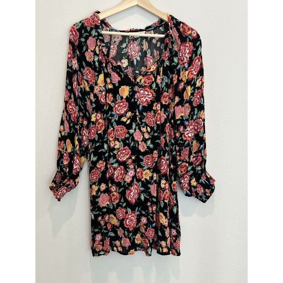 indigo Rose Tops - Indigo Rose Women Top Plus Size 2X Peasant Black Floral Blouse Black Red